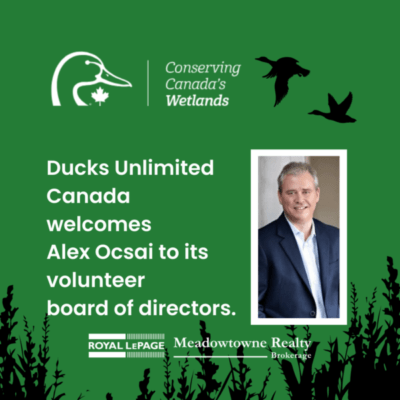 Announcement about Ducks Unlimited Canada elects Alex Ocsai to the volunteer board of directors